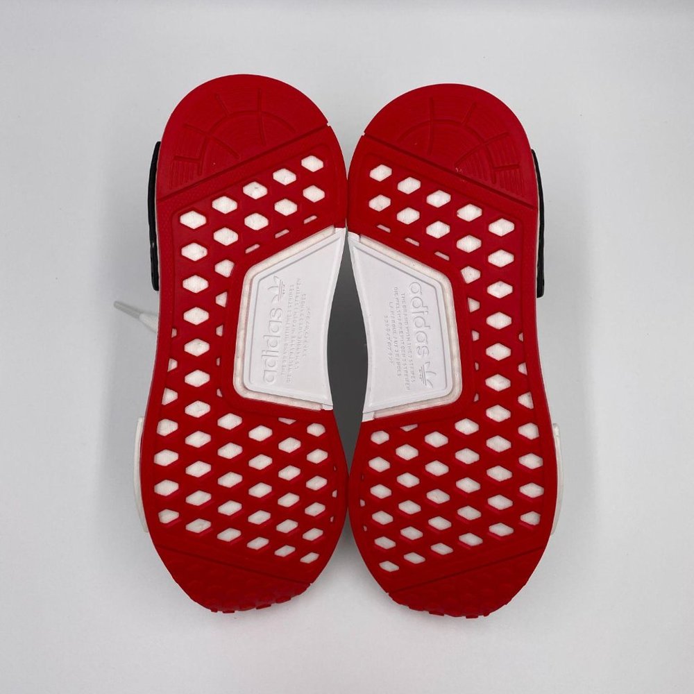 Adidas NMD R1 White / Black / Red Shoes - Picture 6 of 8